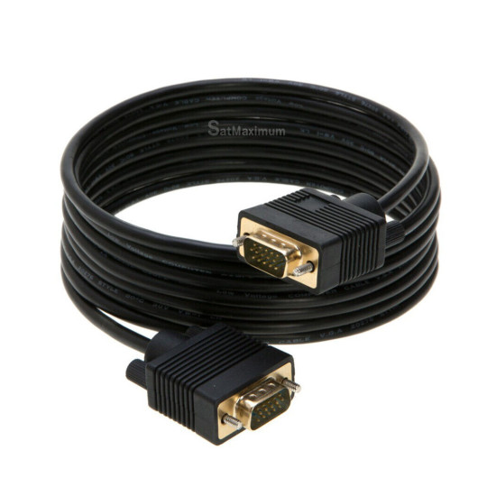 VGA/SVGA 25FT Cable Male to Male Monitor TV Video Wire 15 PIN Cord