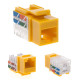 Cat6 Yellow Keystone Jack 45° Angled Punchdown Network Connector Multipack LOT