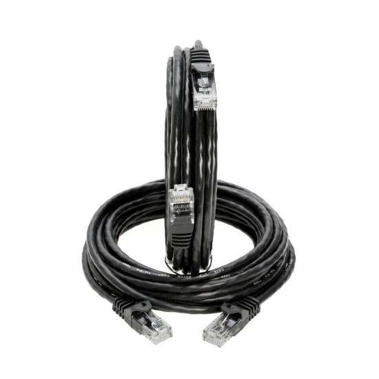 CAT5 Ethernet Patch Cable RJ-45 Internet Cord Black 1.5FT - 20FT Multipack LOT