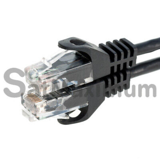 CAT5 Ethernet Patch Cable RJ-45 Internet Cord Black 1.5FT - 20FT Multipack LOT