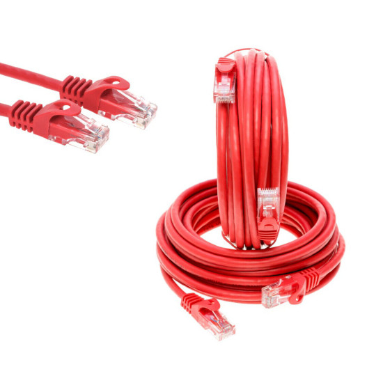 CAT6e / CAT6 Ethernet LAN Network RJ45 Patch Cable Red 3FT - 20FT Multipack LOT