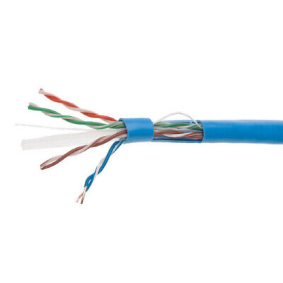 CAT6 1000FT UTP Ethernet Network Cable Solid 23AWG CCA 550MHz Bulk Wire Blue