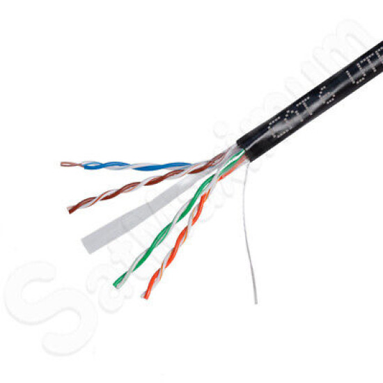 CAT6 500ft Cable 23AWG Network UTP  Solid Bulk Wire Pull Box Black