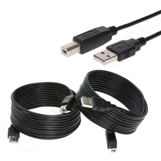 USB 2.0 Printer Cable A Male to B Male Cord for HP Cannon Epson Dell Brother