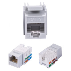 Cat6 Gray Keystone Jack 45° Angled Punchdown Network Connector Multipack LOT