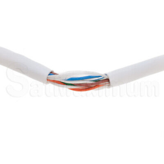 CAT6 UTP 500ft White  Network Cable 23AWG CCA Bulk Solid Wire Pull Box