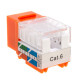 Cat6 Orange Keystone Jack 45° Angled Punchdown Network Connector Multipack LOT