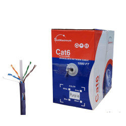 CAT6 1000FT UTP Ethernet Network Cable Solid 23AWG CCA 550MHz Bulk Wire Purple