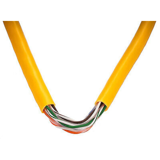 CAT6 1000FT UTP Ethernet Network Cable Solid 23AWG CCA 550MHz Bulk Wire Yellow